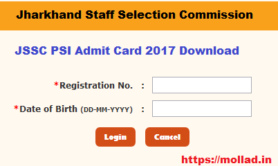 jssc psi admit card