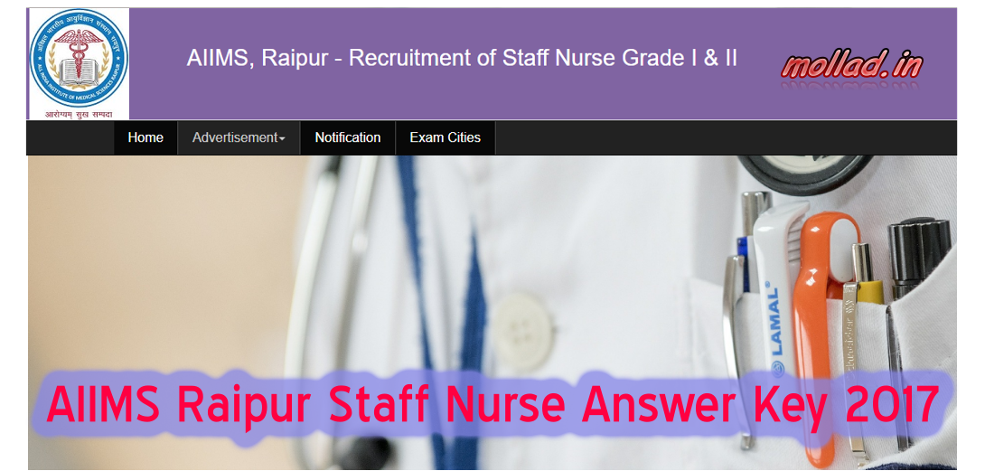 aiims raipur staff nurse answer key