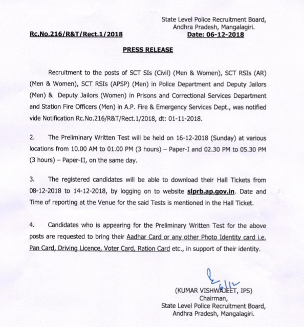 ap police si hall ticket